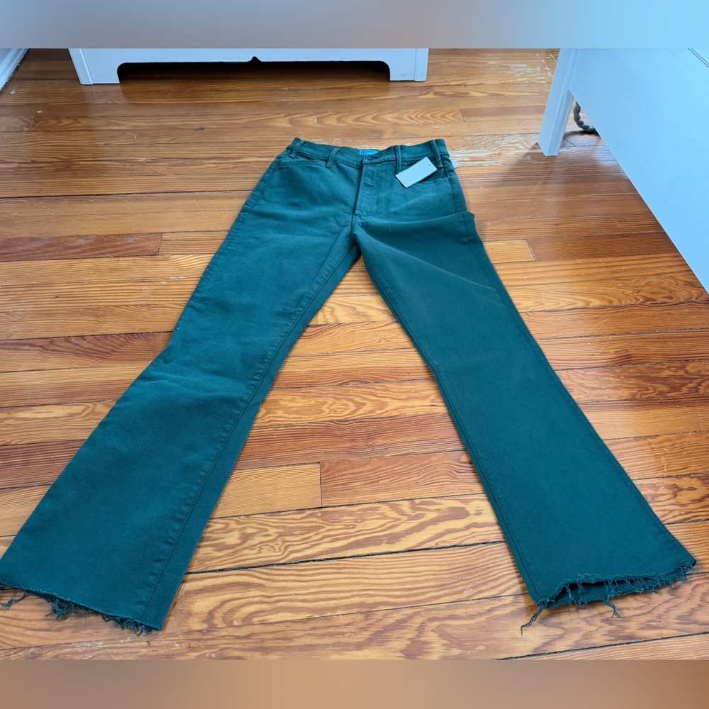 Mother Jeans Hustle Ankle Fray Womens Zipper Fly High Rise Blue Denim Size 30